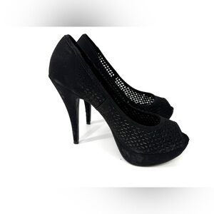 Apt. 9 Laser-Cut Apkennedy Black Platform Heels Size 8.5